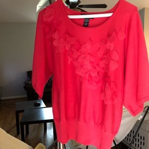 Cable and Gauge Pink Batwing Sweater, Size Medium